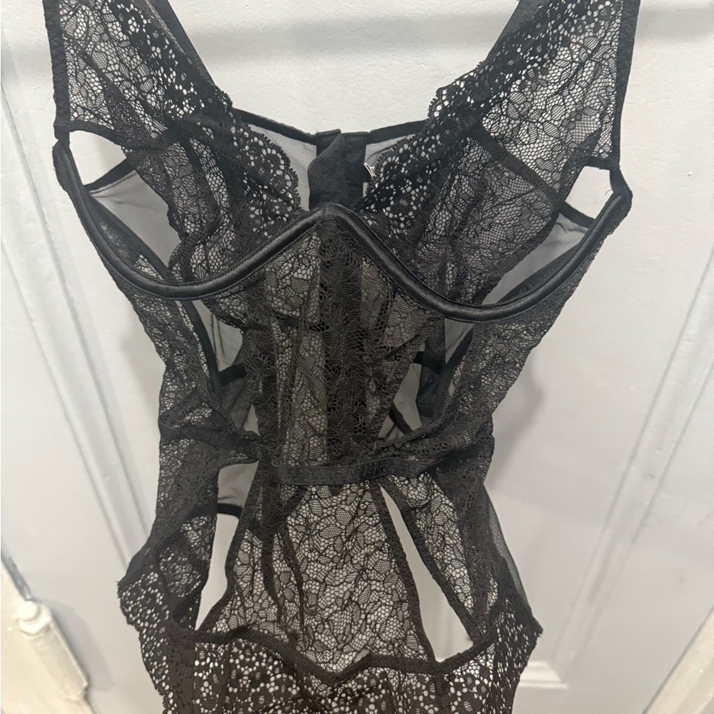 Elegant Black Lace Bodysuit